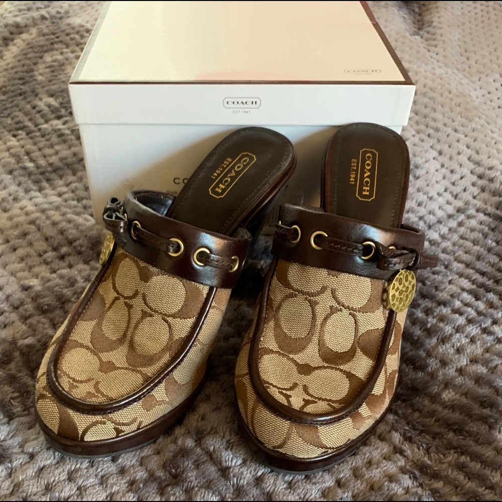 Coach Monogram Mules